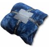 AD.CON Deka z mikrovlákna, prikrývka na maznanie, mäkký prehoz na posteľ, deka na pohovku, obývacia deka 127 x 178 modrá
