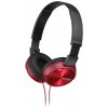 SONY sluchátka náhlavní MDRZX310R/ drátová/ 3,5mm jack/ citlivost 98 dB/mW/ červená