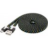 PremiumCord Kabel micro USB 2.0, A-B 2m, plochý PVC kabel, bílý