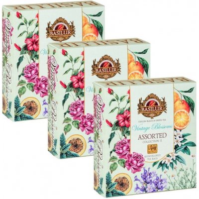 Basilur Vintage Blossoms Assorted Zmes čajov z Cejlonu 40 x 2 g
