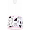 Light Home Detské závesné svietidlo Minnie, 1x textilné tienidlo so vzorom