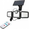 Entac Vonkajšie solárne svetlo LED so senzorom 15 W 600 lm, denný, posuvný solárny panel, diaľkové ovládanie