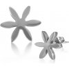 Šperky eshop - Náušnice z ocele 316L, strieborný odtieň, kvietok s podlhovastými lupeňmi SP92.26