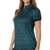 Dámska polokošeľa Callaway Golf PUFF SS KNIT FRM GEO Polo PEACOAT S