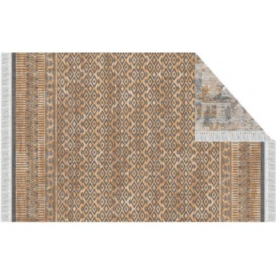 Tempo Kondela Obojstranný koberec, vzor/hnedá, 80x150, MADALA