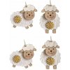 Ovečka na zavesenie drevená 5 cm 4ks