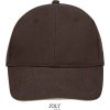 SOL'S | Buffalo, 6 panelová baseball. šiltovka, hnedá choc. - hnedá beige