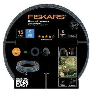 Fiskars Premium 13 mm 1/2" 15 m s držákem na hadice 1027678