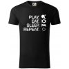 Stolný tenis - eat sleep - Tričko z organickej bavlny - 3XL ( Čierna )