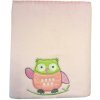 Detská deka jednovrstvová sv.ružová - Sova, 90x80cm