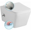 Sapho PORTO CLEANWASH závesná WC misa Rimless, integrovaná batéria a bidetová spŕška 36x52cm, biela PZ102RX