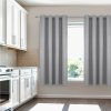 Krátky jednofarebný záves - Sivý Uchytenie závesu: Dekoračné krúžky