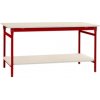 Manuflex BB5201.3003 Kompletný príručný stolík BASIS stacionárne s melamínovou doskou + medzipolica, š xhxv: 750 x 500 x 780 mm, rubínovo červená; BB5201.3003