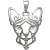 Strieborne Tlapky Mačka – Sphynx K – strieborný prívesok 776