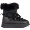 Shelvt Women's black snow boots with fur on a thick sole