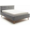 Sivá čalúnená dvojlôžková posteľ s úložným priestorom s roštom 140x200 cm Lotte – Meise Möbel