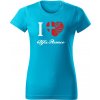 T-ričko I Love Alfa Romeo dámske tričko Farba trička: Tyrkysová, Farba potlače: Biela, Veľkosť: S