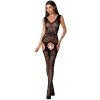 Passion Bs062 Bodystockings Čierna - Sieťovaný Erotický Overál