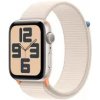 Apple Watch SE (2023) GPS 44mm Strieborné hviezdne biele - Hviezdne biely prevliekací remienok / 140-245 mm