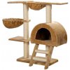 vidaXL Strom pre mačku, 105 cm vysoký, béžový, plyšový