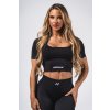 Nebbia Tvarujúci bezšvový crop top FLOW SEAMLESS 499 - black - L