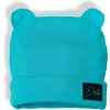 ESITO Zimná rebrovaná čiapka s uškami Color Turquoise tyrkysová