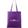 Mýval EKG - Taška bavlnená - 42 x 38 cm ( Fialová )