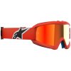Detské motokrosové okuliare Alpinestars Vision Mirror Youth Corp oranžová, zrkadlové červené plexi