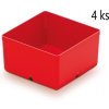 PlasticFuture Set 4 Unite box 11x11x11,2 cm červený