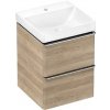 Hansgrohe Xelu Q - Skrinka s umývadlom, 63x48x50 cm, 2 zásuvky, prírodný dub/chróm 54370000