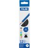 Pastelky MILAN Ergo Grip trojhranné 12 ks, Black