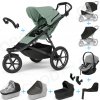 Set 10v1 Thule Urban Glide 3 Mist green s magnetickou sponou + madlo + vanička Black + pláštenky a moskytiéry Thule + Autosedačka Thule Maple Light Gray s ISOFIX základňou Thule Alfi a adaptéry