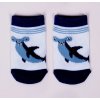Bavlnené ponožky biele s modrou - Ryba, veľ. 3-6 mesiacov
