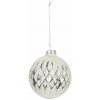 CLAYRE & EEF Vianočná ozdoba – Bielo-zlatá guľa