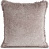 Plyšová obliečka na vankúš ADIA zo ženilkovej nite zdobená jemnými strapcami - púdrovoružová