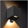 Brilagi | Brilagi - LED vonkajšie nástenné svietidlo so senzorom CUBE LED/6W/230V čierne | BG2296