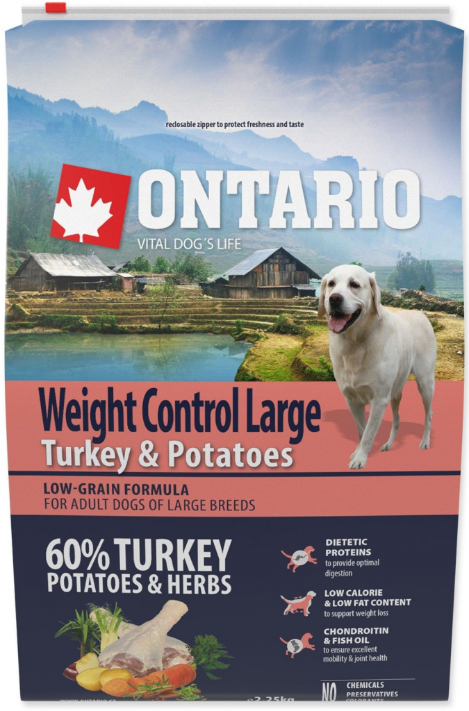 Ontario Large Weight Control Turkey & Potatoes & Herbs 12 kg