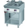 KROMET Elektrický dvojitý fritovací hrniec 2x 8 l s vypúšťacím kohútom a elektronickým ovládaním, na otvorenom podstavci, 16 kW, 400 V, 800x700x900 mm | KROMET, 700.FE-2x10f.S