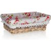Prútený košík Roses obdĺžnikový 21 × 16 × 6,5 cm s bavlnenou vložkou