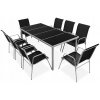 Sada záhradného nábytku kovová VidaXL čierna 9 el.