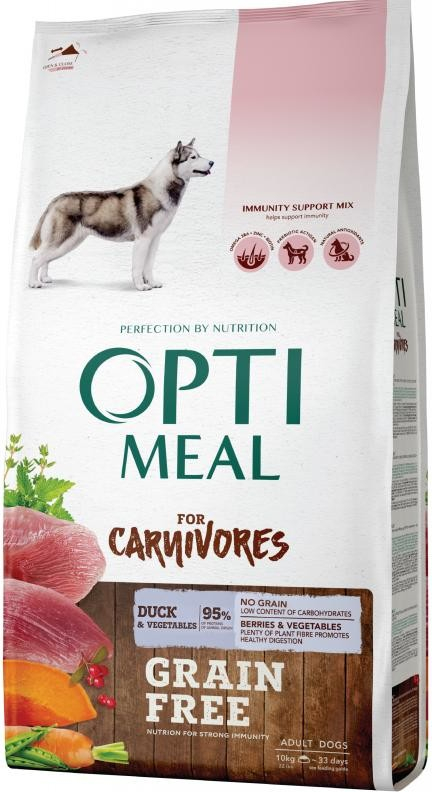 OPTIMEAL™. Grain free, for adult dogs all breeds duck and veggies 20 kg od  97,42 € - Heureka.sk