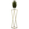 HowHomely Stojan na kvety LOFT DD0324 100 x 24 cm zlatá/biela