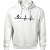 Cyklo ekg - bicykel - Oversized mikina pánska Moon - kratšia + širšia - 2XL ( Biela )