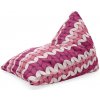 Sablio Sedací vak Striedajúce ružové pletenie: 150x80 cm