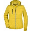 James & Nicholson (Daiber) Dámska športová softshellová bunda JN1077 - Slnečná žltá / tmavomodrá / biela | L