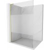 MEXEN/S - Kioto L Sprchová zástena WALK-IN 100 x 200, transparent/dekor, zlatá kartáčovaná 800-100-103-55-35