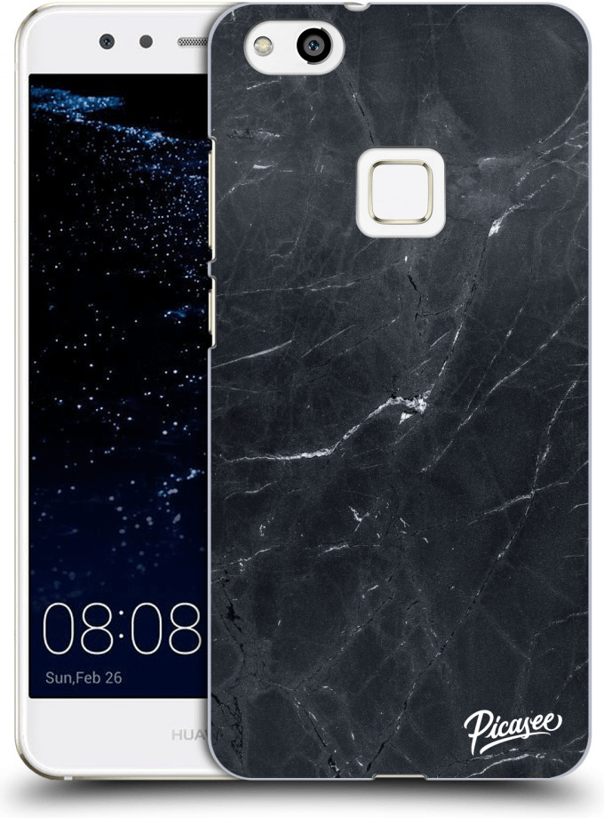 Púzdro Picasee silikónové Huawei P10 Lite - Black marble čiré