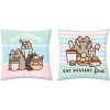 Halantex · Obojstranný vankúš mačička Pusheen - motív Ice cream fan club - 40 x 40 cm