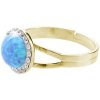 Pozlátený prsteň modrý opál so Swarovski Elements Blue