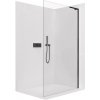 CERANO - Sprchová zástena Walk-in Onyx L-pravá vzpera - 8 mm - čierna matná, transparentné sklo - 60x200 cm